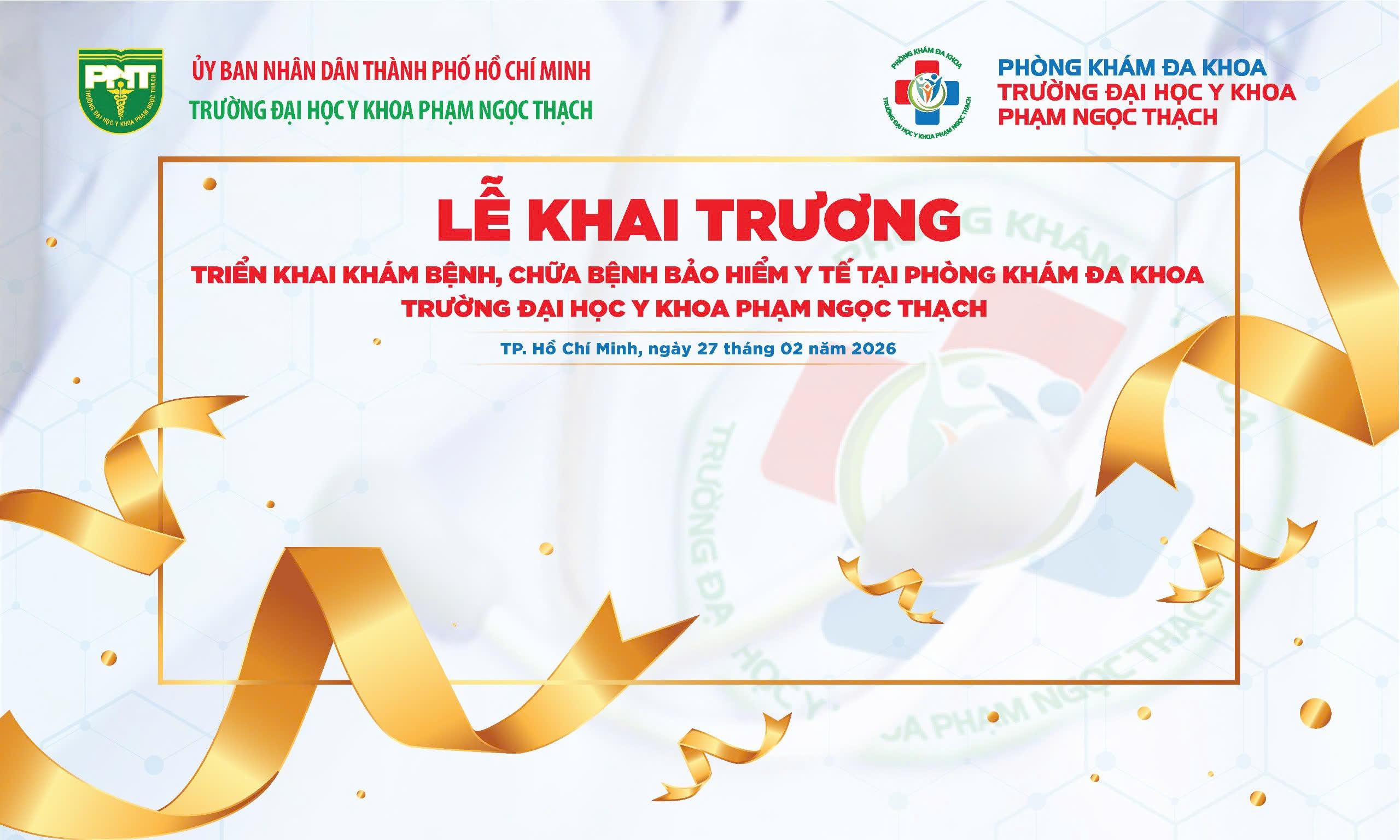 [THÔNG BÁO] KHÁM CHỮA BỆNH BẢO HIỂM Y TẾ TẠI PHÒNG KHÁM ĐA KHOA ĐẠI HỌC Y KHOA PHẠM NGỌC THẠCH