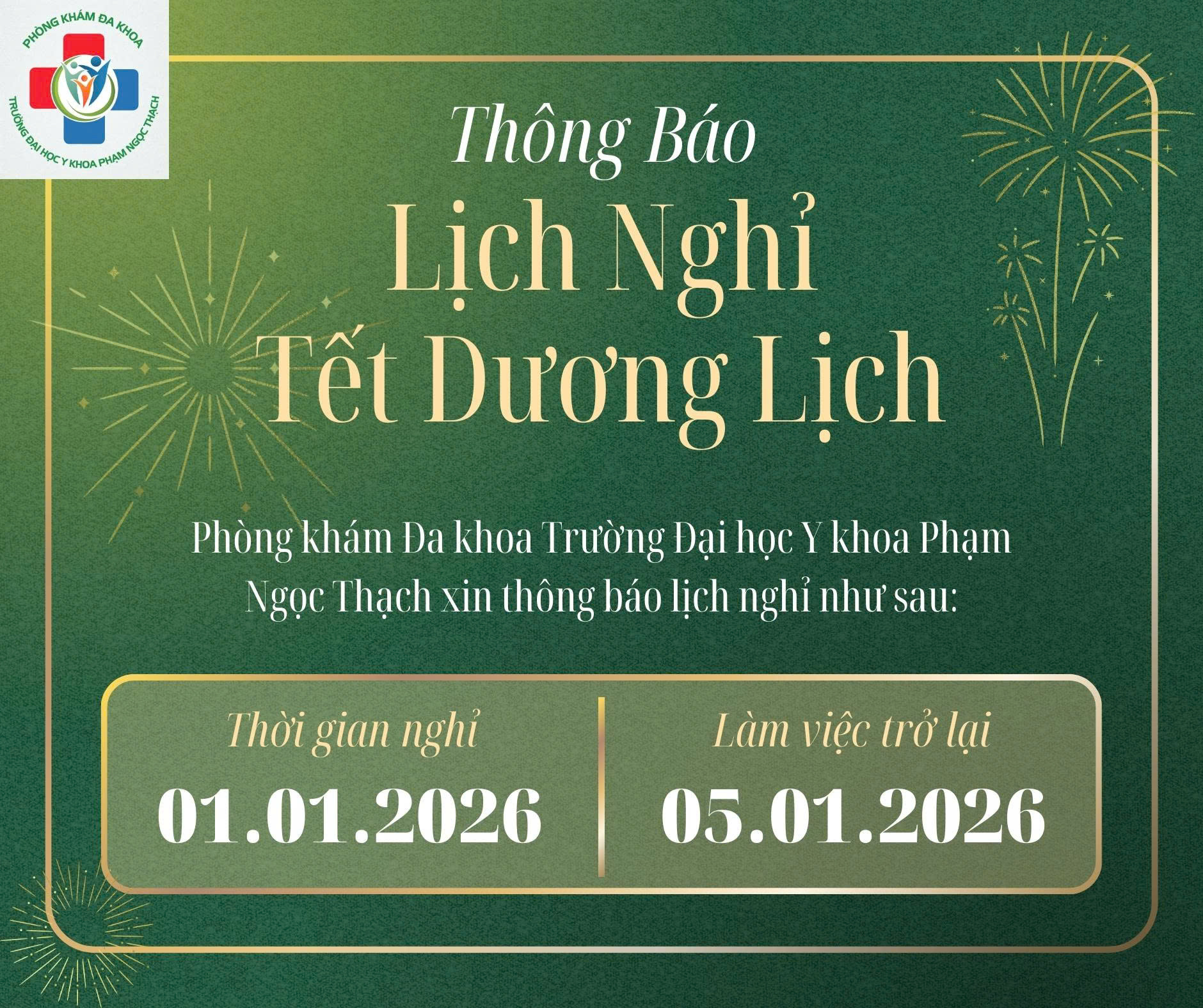 Thông báo nghỉ Tết dương lịch