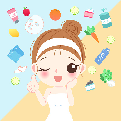 Beauty Cartoon Skin Care Woman Stock Illustration - Download Image Now -  iStock