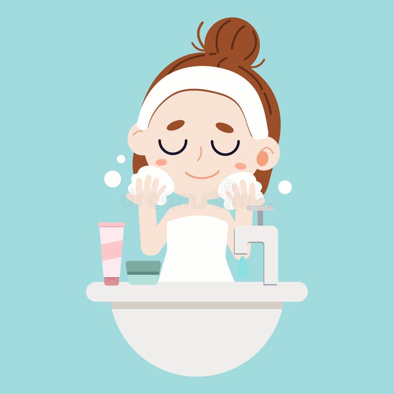 Girl Washing Face Stock Illustrations – 1,675 Girl Washing Face Stock  Illustrations, Vectors &amp; Clipart - Dreamstime